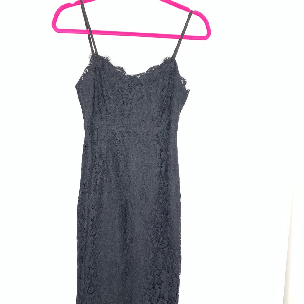 Missguidded black lace midi dress